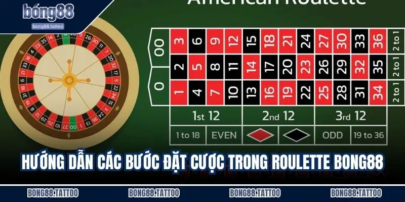 Hướng dẫn các bước đặt cược trong Roulette Bong88